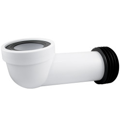 Koleno pripojovacie WC d110x237x90 s gumovmi manetami, do potrubia bez tesnenia, PP